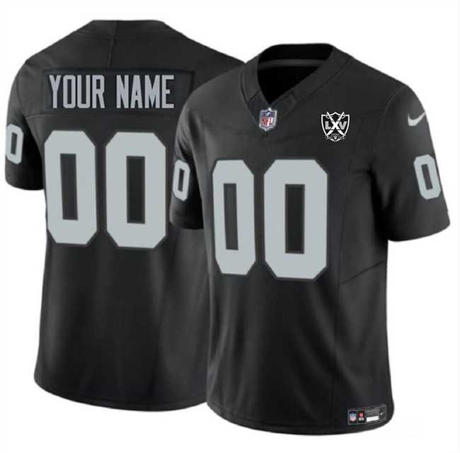 Men%27s Las Vegas Raiders Active Player Custom Black 2024 F.U.S.E 65th Anniversary Patch Vapor Football Stitched Jersey